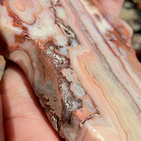 Mexican Crazy Lace Hamsa Carving with Sparkling Druzy - Picture 8 of 17